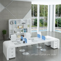 Fashion White Staff Office Buffer Buffin Combination Work Desk